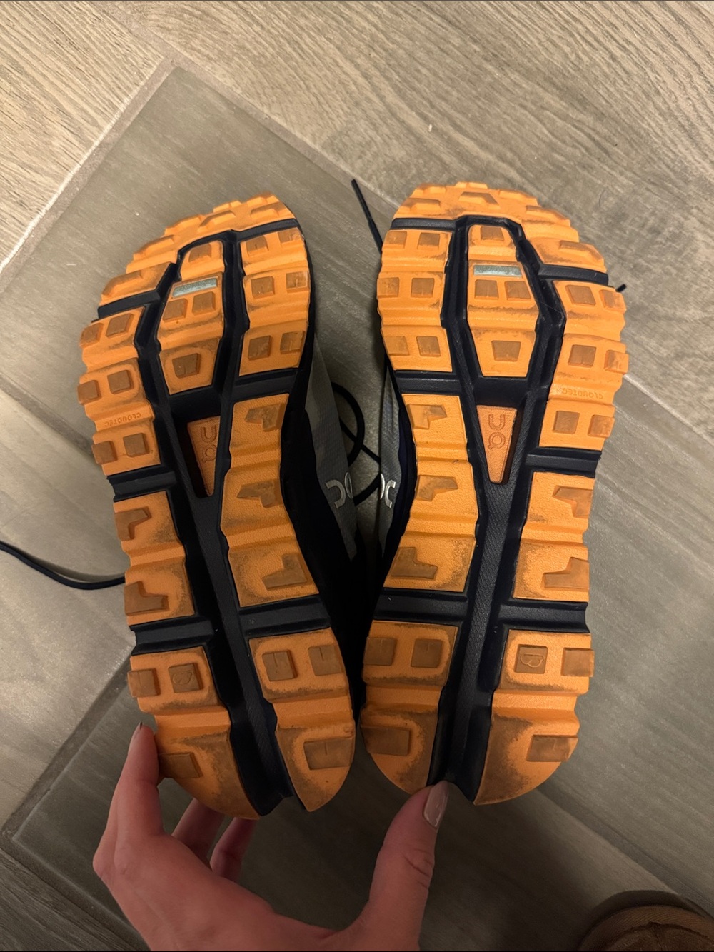 Women’s Running Shoes - Gray with Orange & Navy - Picture 2 of 6